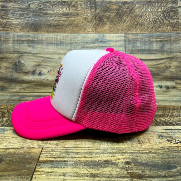 New Kids On The Block Mens Trucker Hat Pink Snapback Retro Logo 80s Music NKOTB - Picture 4 of 8
